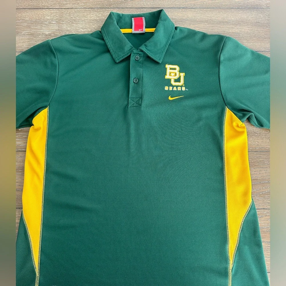 Nike Dri Fit Baylor Bears Short Sleeve Polo Shirt Size M‎ Gently Worn